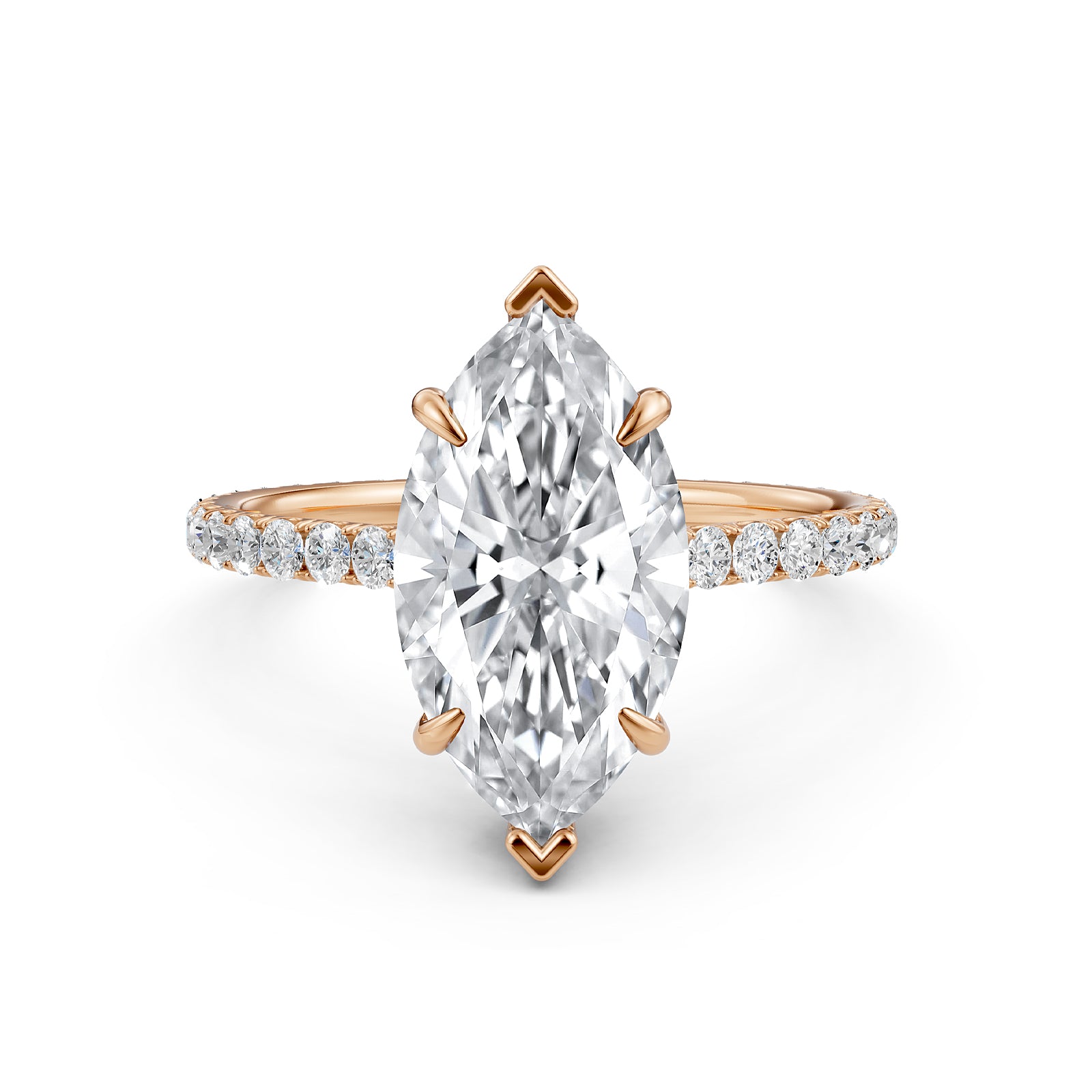 Hidden Halo U Pave Set Lab Grown Diamond Engagement Ring IGI Certified 2.47 Ctw.