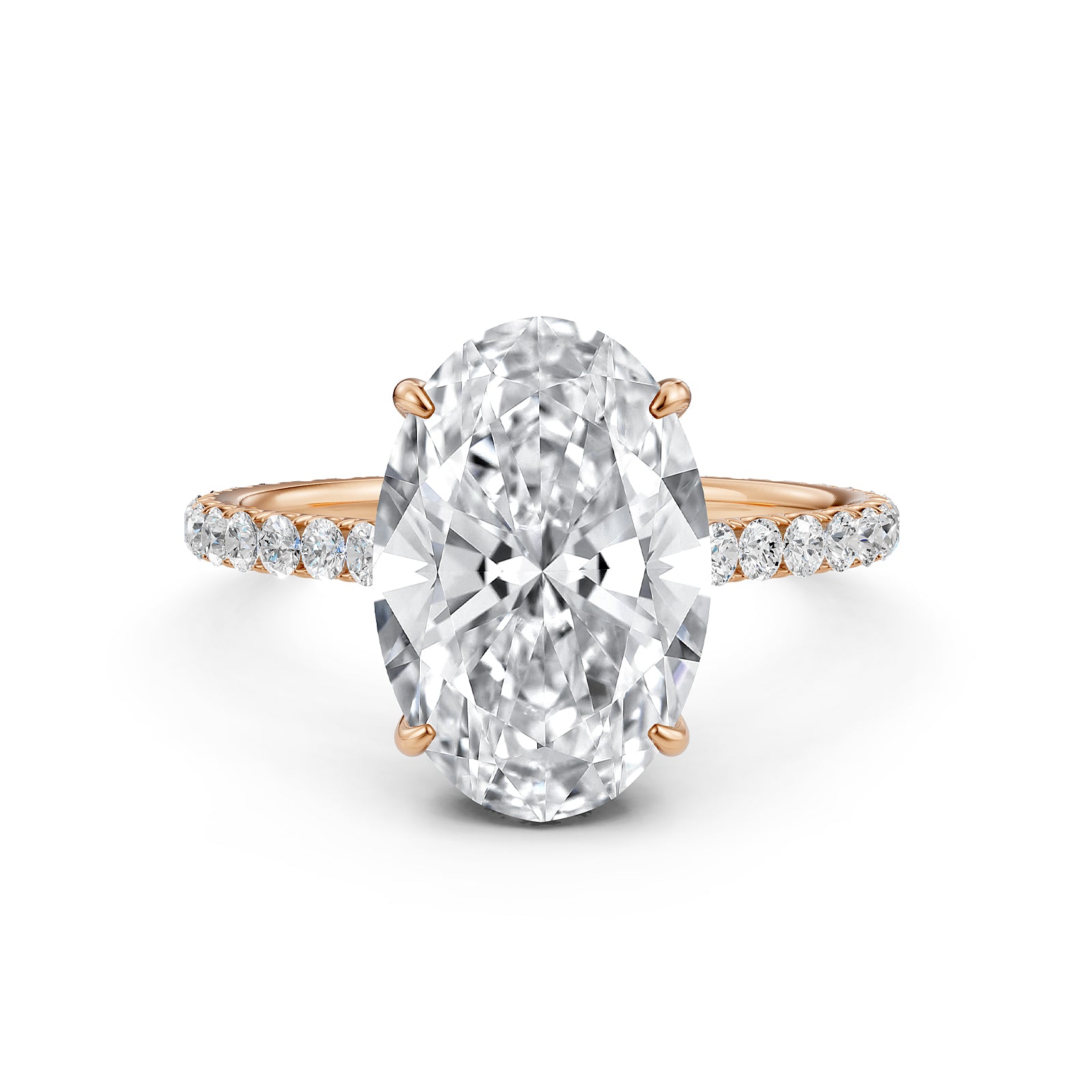 Hidden Halo U Pave Set Lab Grown Diamond Engagement Ring IGI Certified 2.47 Ctw.