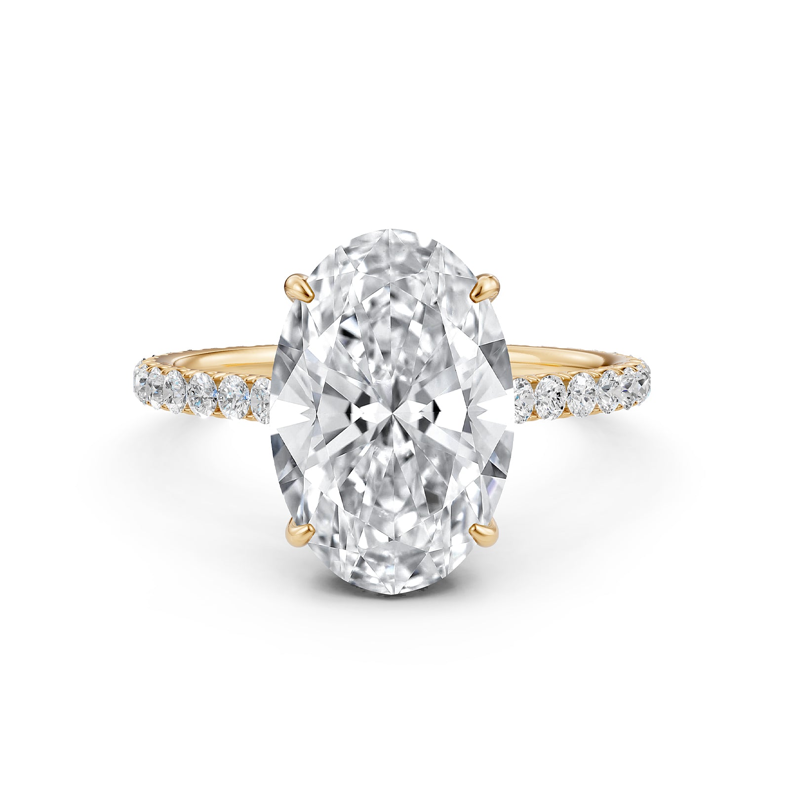 Hidden Halo U Pave Set Lab Grown Diamond Engagement Ring IGI Certified 2.47 Ctw.
