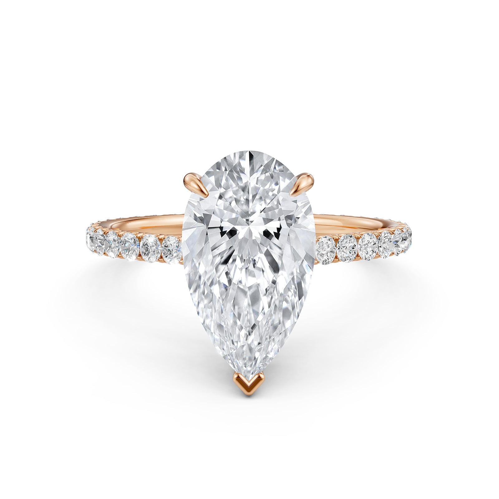 Hidden Halo U Pave Set Lab Grown Diamond Engagement Ring IGI Certified 2.47 Ctw.