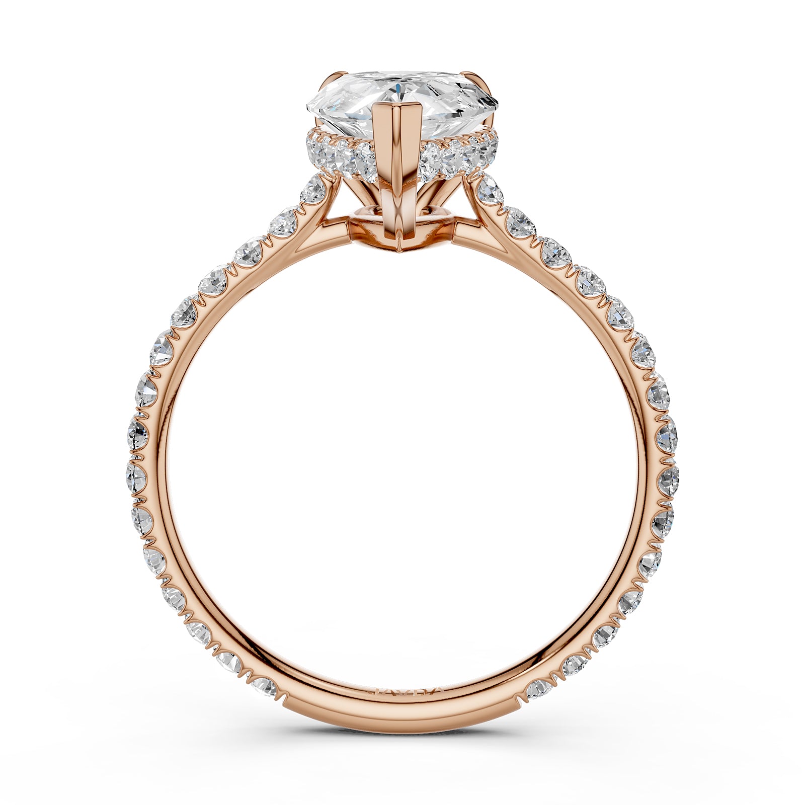 Hidden Halo U Pave Set Lab Grown Diamond Engagement Ring IGI Certified 2.47 Ctw.