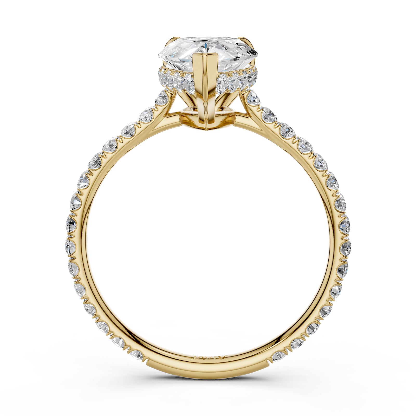 Hidden Halo U Pave Set Lab Grown Diamond Engagement Ring IGI Certified 2.47 Ctw.