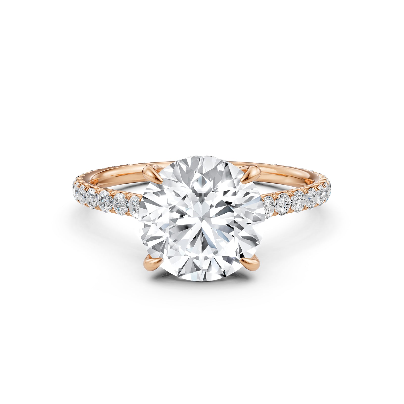 Hidden Halo U Pave Set Lab Grown Diamond Engagement Ring IGI Certified 2.47 Ctw.
