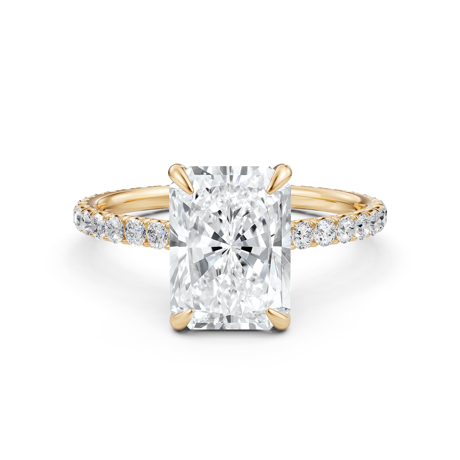 Hidden Halo U Pave Set Lab Grown Diamond Engagement Ring IGI Certified 2.47 Ctw.