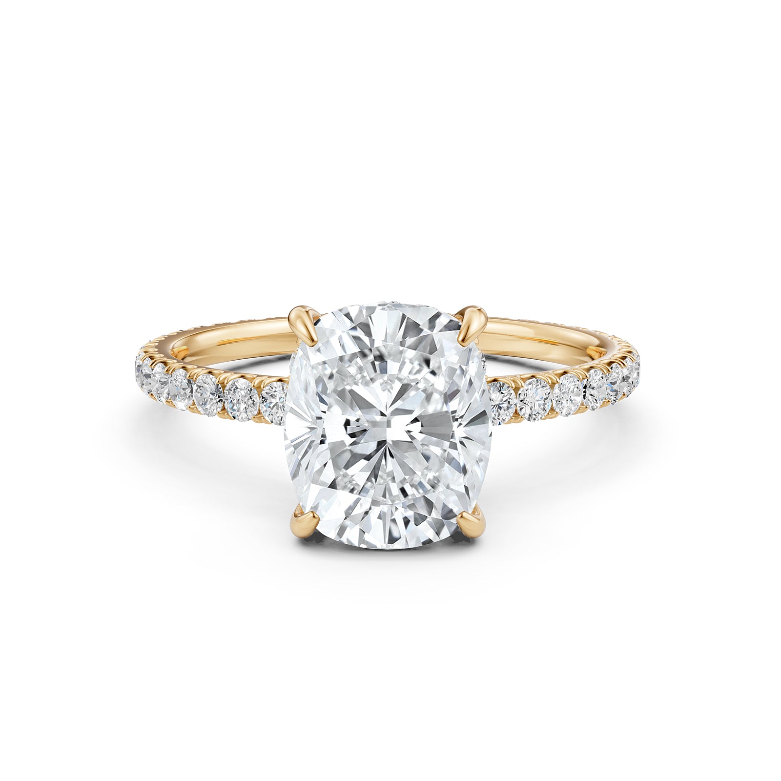 U Pave Set Hidden Halo Lab Grown Diamond Engagement Ring IGI Certified 2.48 Ctw.