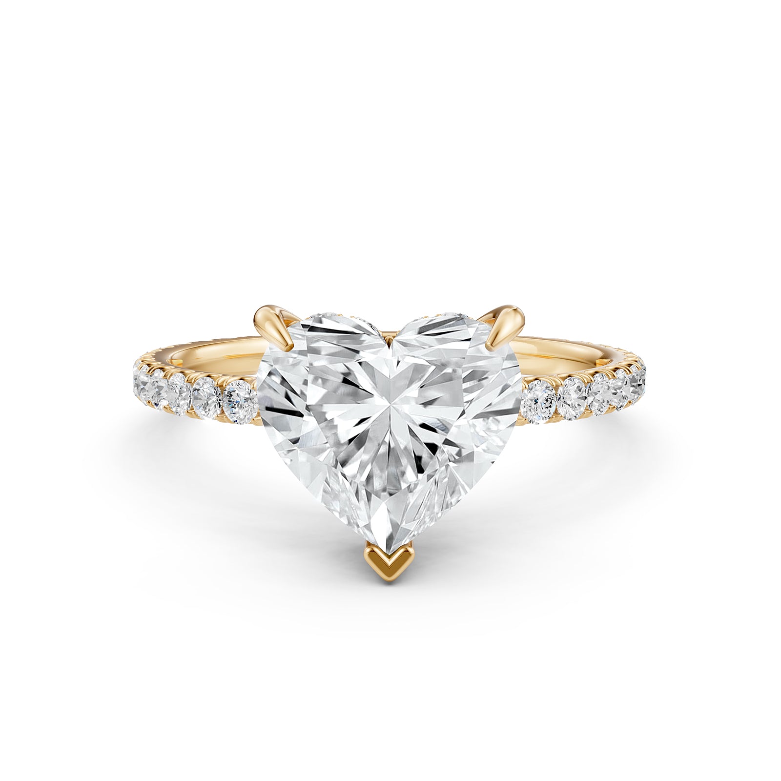 U Pave Set Hidden Halo Lab Grown Diamond Engagement Ring IGI Certified 2.48 Ctw.