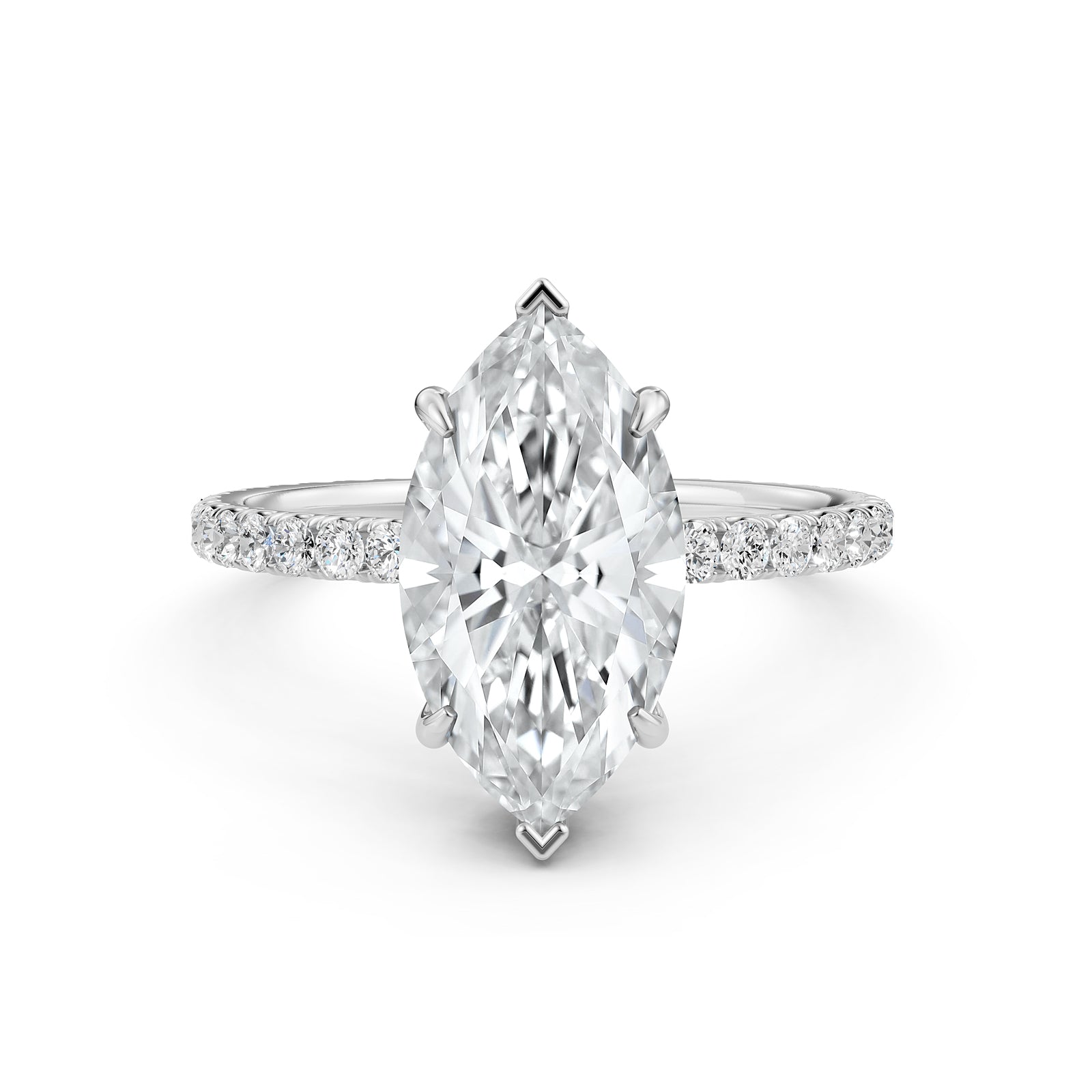 U Pave Set Hidden Halo Lab Grown Diamond Engagement Ring IGI Certified 2.48 Ctw.