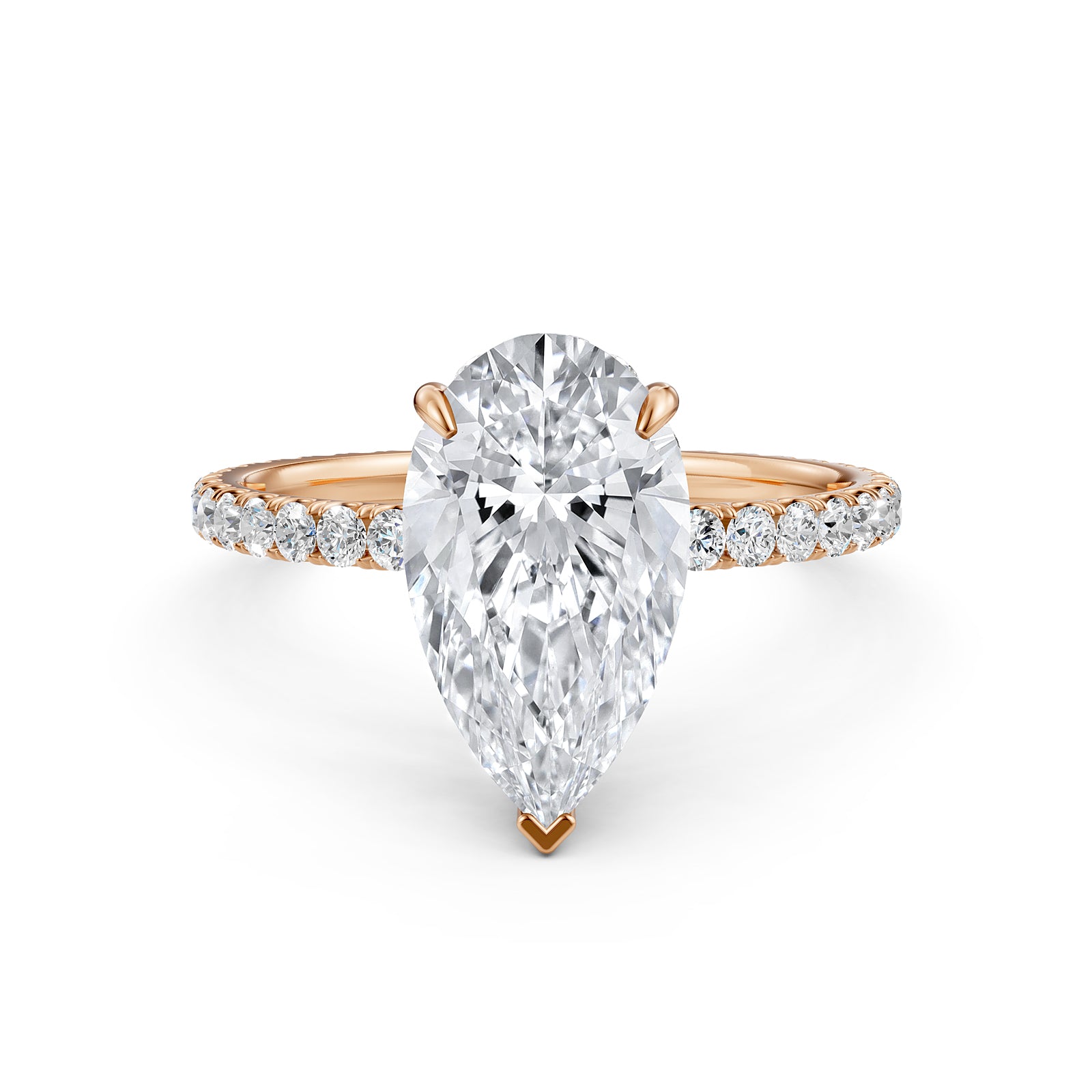 U Pave Set Hidden Halo Lab Grown Diamond Engagement Ring IGI Certified 2.48 Ctw.