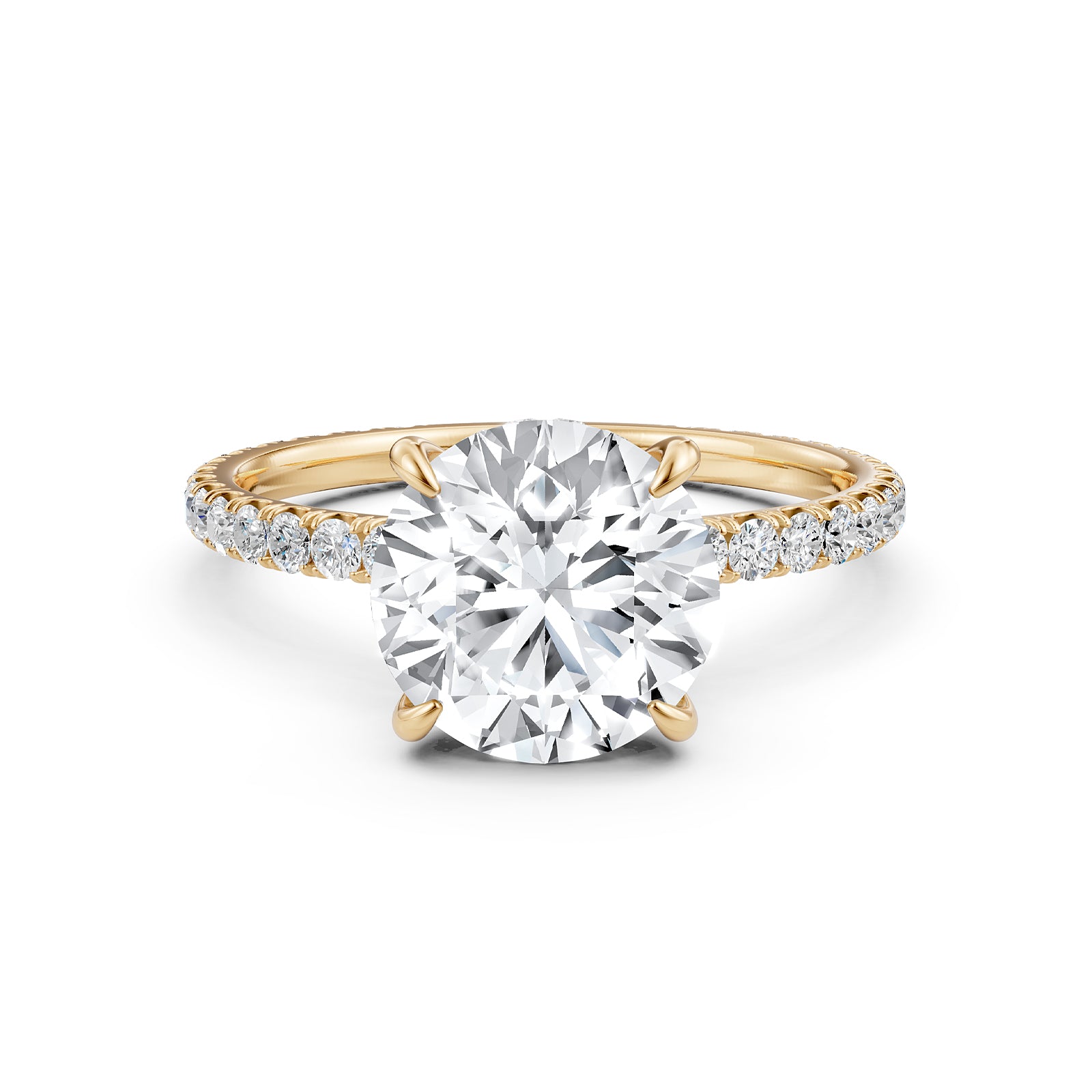 U Pave Set Hidden Halo Lab Grown Diamond Engagement Ring IGI Certified 2.48 Ctw.