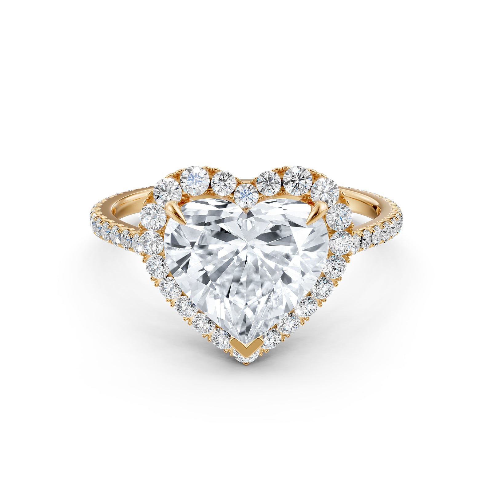 French U Pave Halo 2.54 Ctw. Round IGI Certified Diamond Engagement Ring