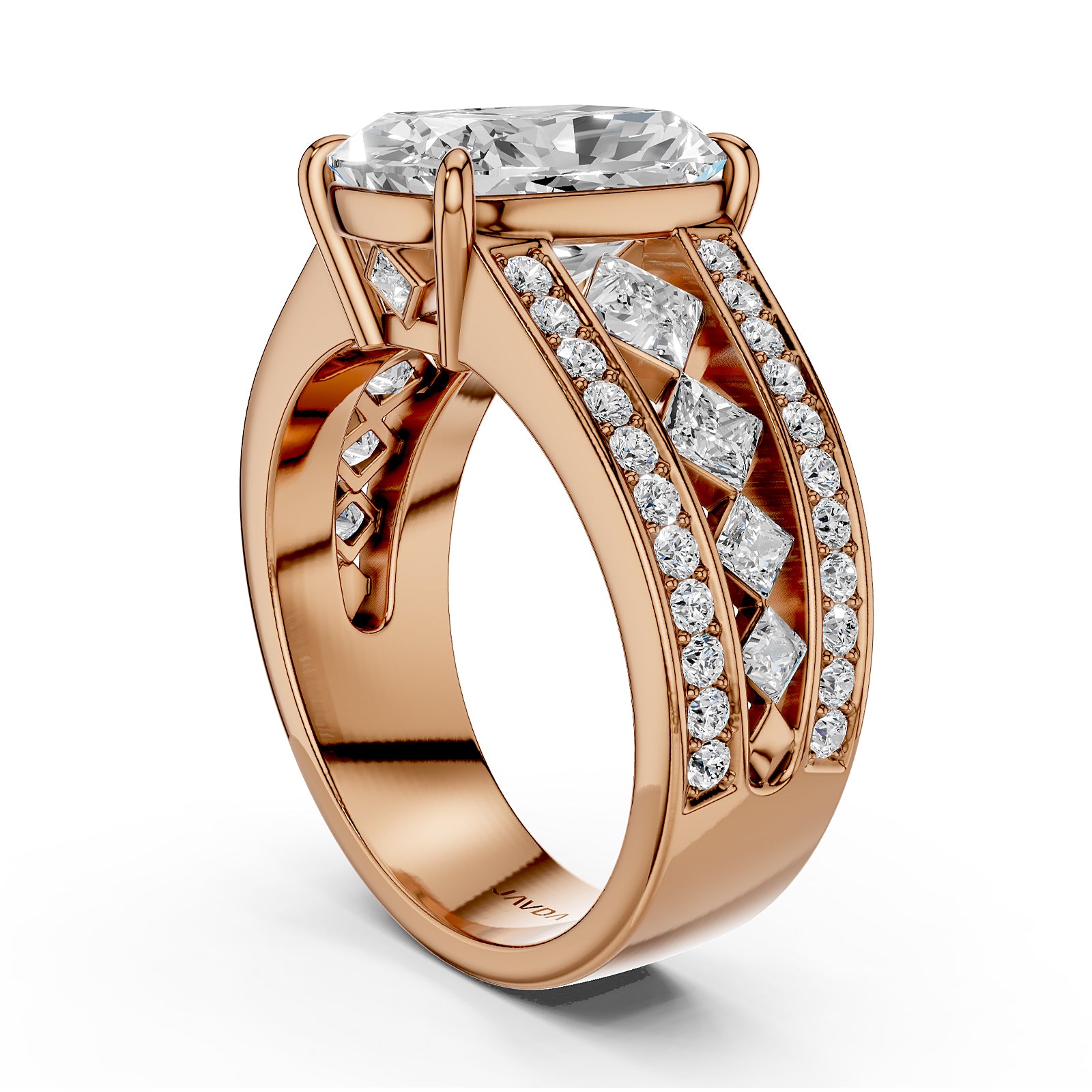 Emerald Cut Lab Grown Diamond Engagement Ring 4.25 Ct IGI Certified with Side Stones