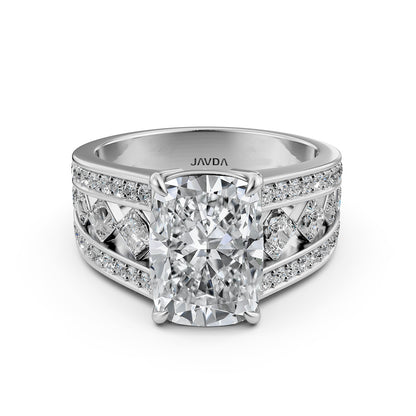 Cushion Lab Grown Diamond Engagement Prong Set Ring