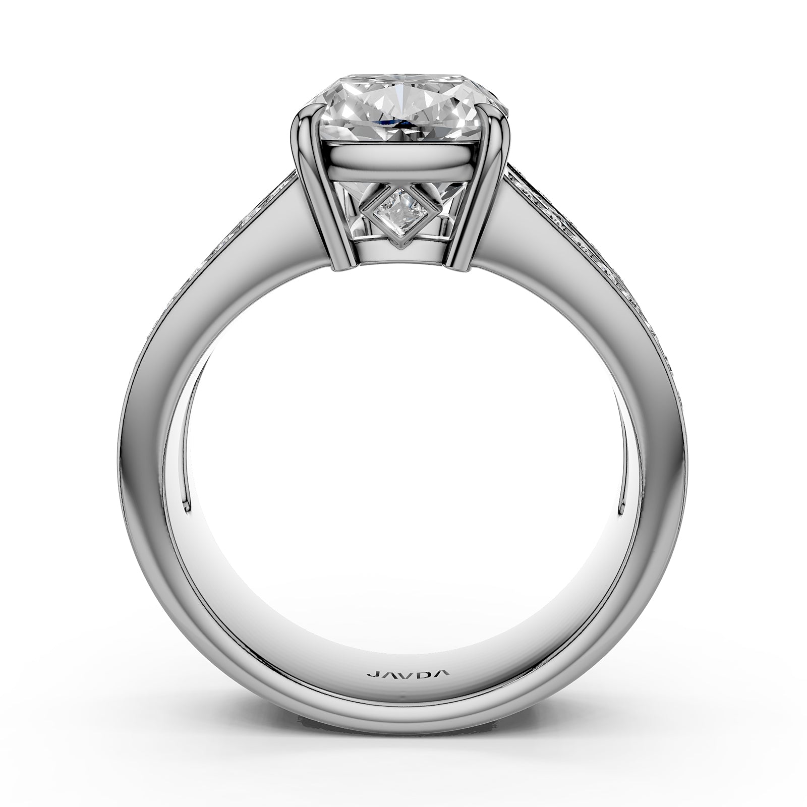 Emerald Cut Lab Grown Diamond Engagement Ring 4.25 Ct IGI Certified with Side Stones