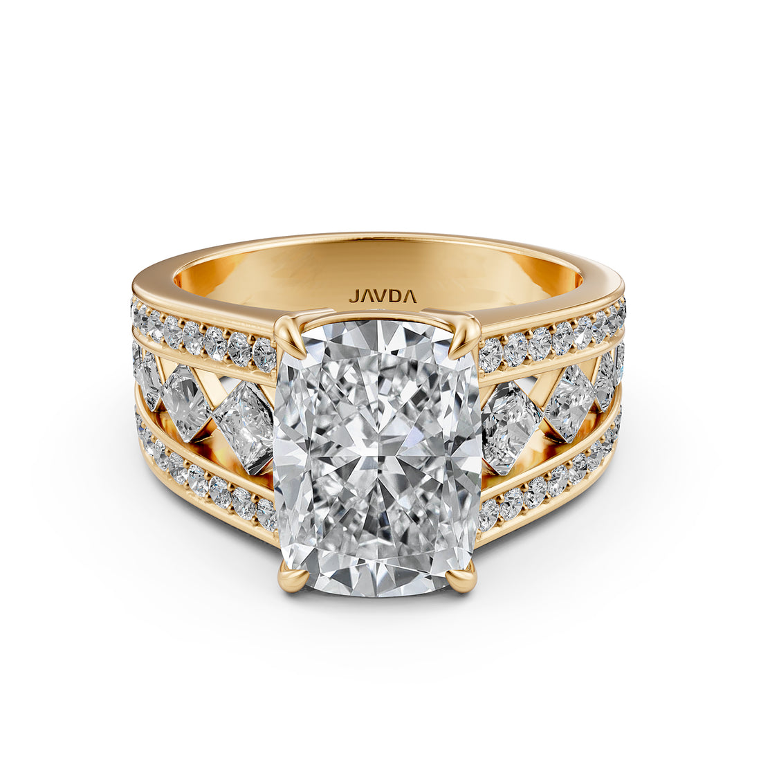 Emerald Cut Lab Grown Diamond Engagement Ring 4.25 Ct IGI Certified with Side Stones