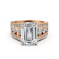 Emerald Cut Lab Grown Diamond Engagement Ring 4.25 Ct IGI Certified with Side Stones