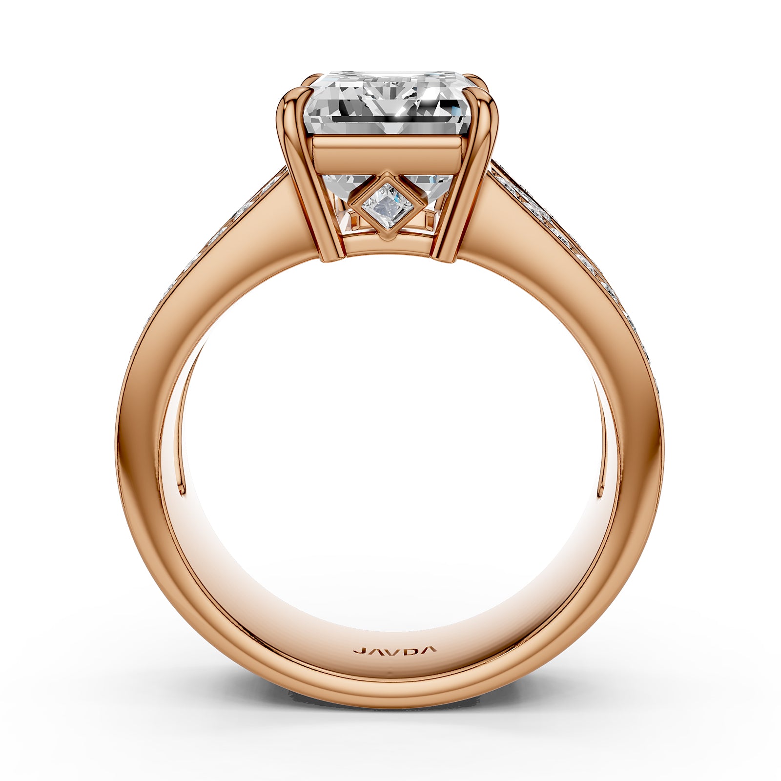 Princess Round Emerald Lab Grown Diamond Engagement Ring