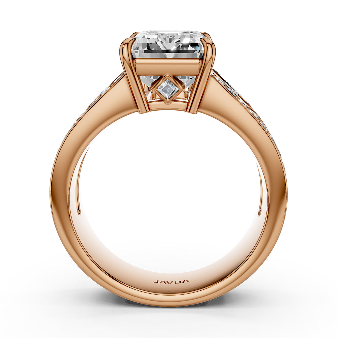 Emerald Cut Lab Grown Diamond Engagement Ring 4.25 Ct IGI Certified with Side Stones
