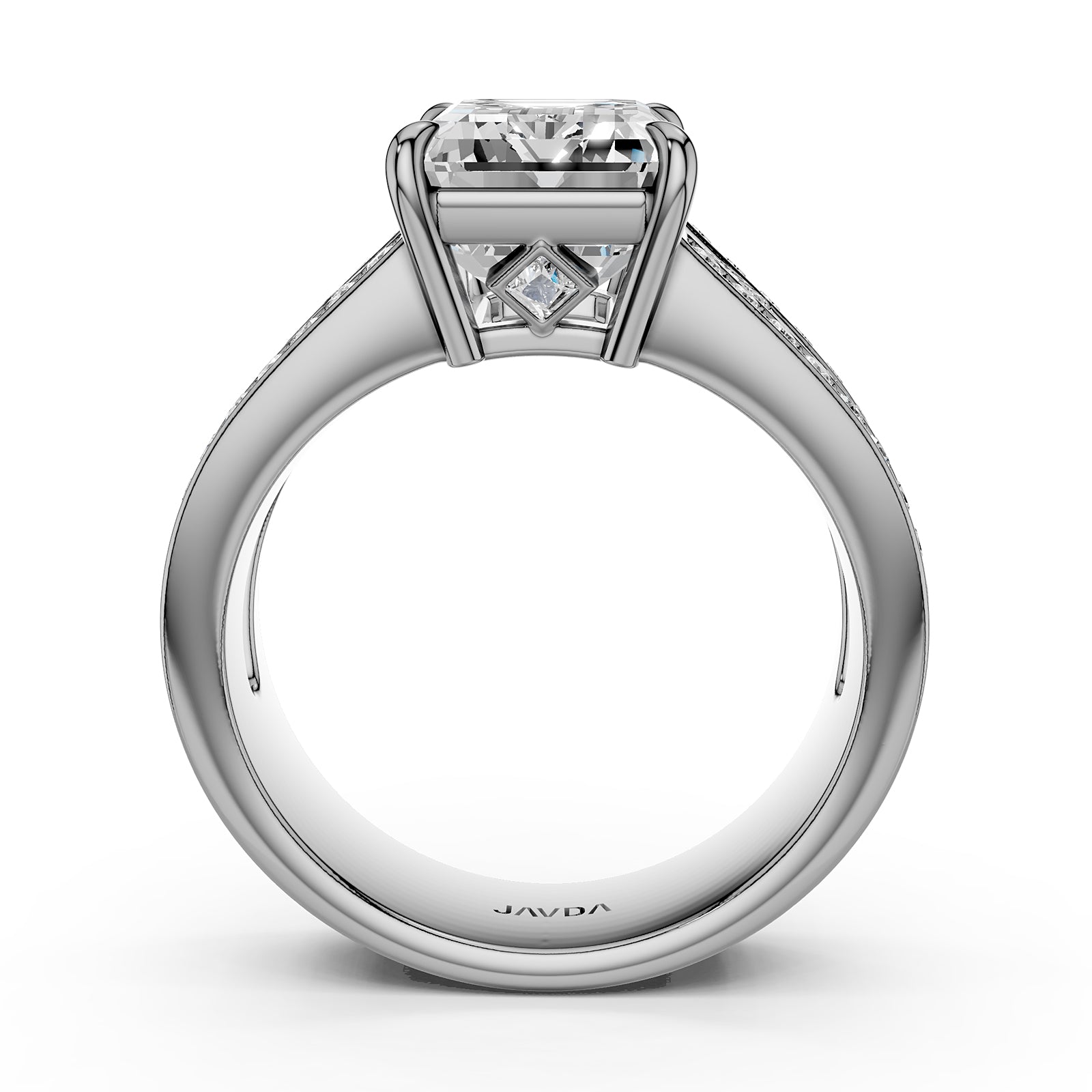 Princess Round Emerald Lab Grown Diamond Engagement Ring