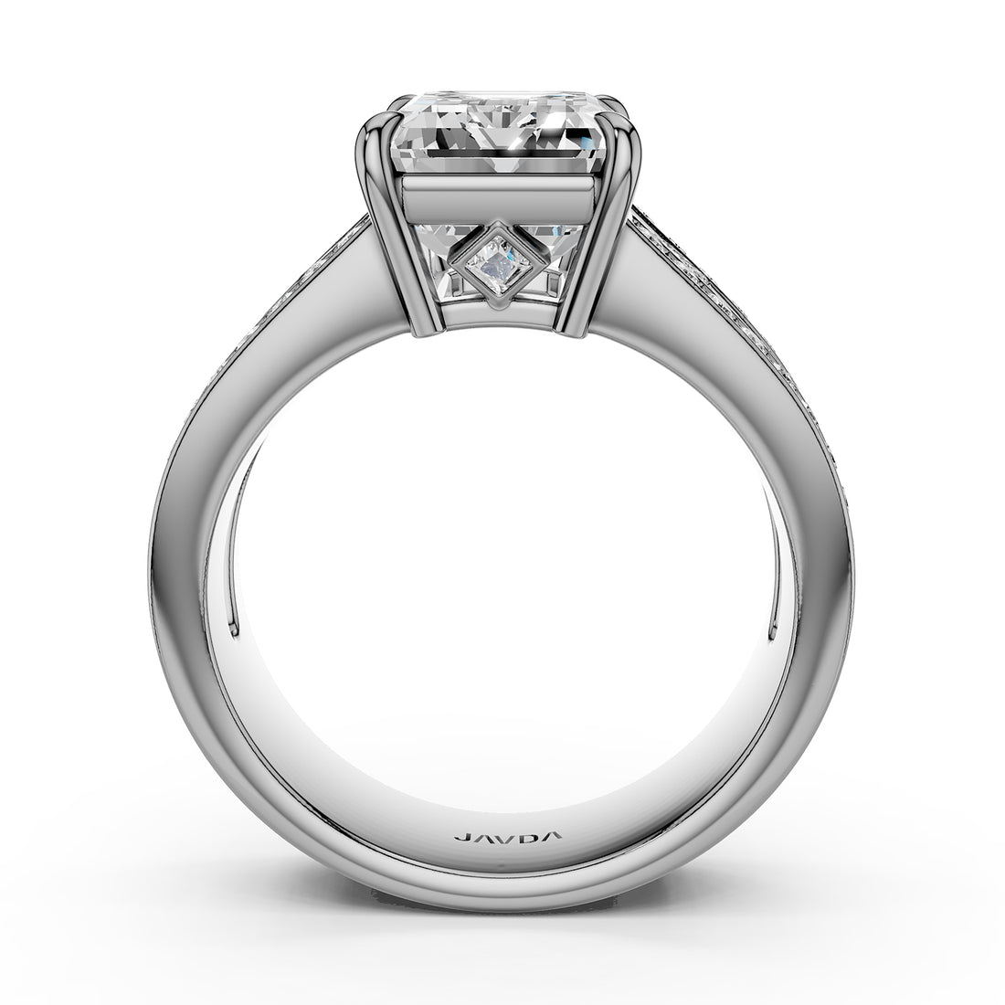 Emerald Cut Lab Grown Diamond Engagement Ring 4.25 Ct IGI Certified with Side Stones