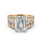 Emerald Cut Lab Grown Diamond Engagement Ring 4.25 Ct IGI Certified with Side Stones