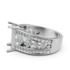 Princess & Round Lab Grown Diamond Semi Mount Engagement Ring 1.25 Ct Pave Setting