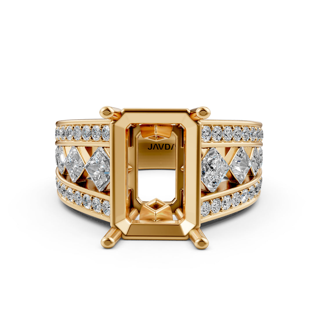 Princess Round Lab Grown Diamond Engagement Semi Mount Ring 1.25 Ct.