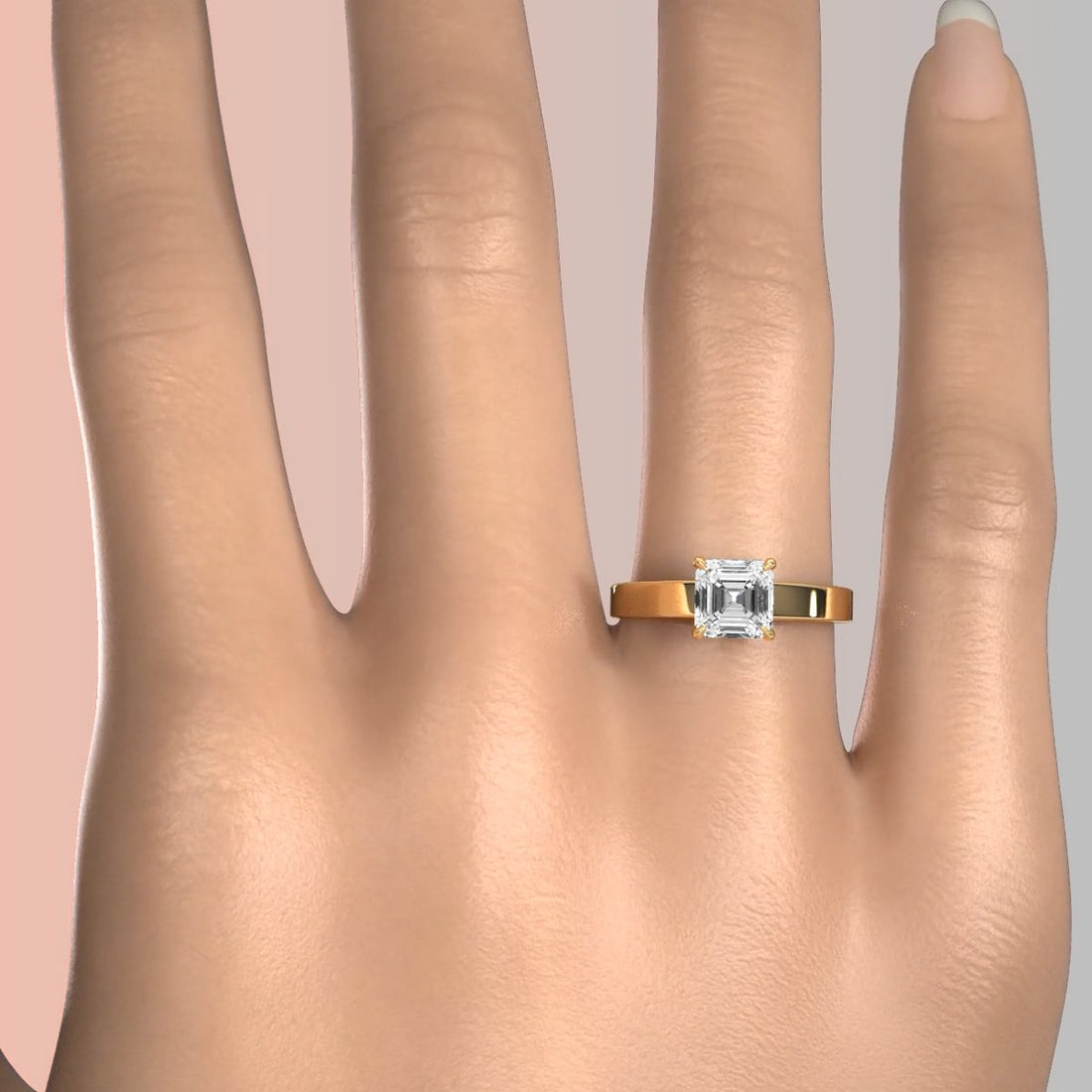 3.5mm Cathedral Style Flat Edge Solitaire Lab Grown Diamond IGI Certified Engagement Ring 4g Setting 1.00 Ctw.