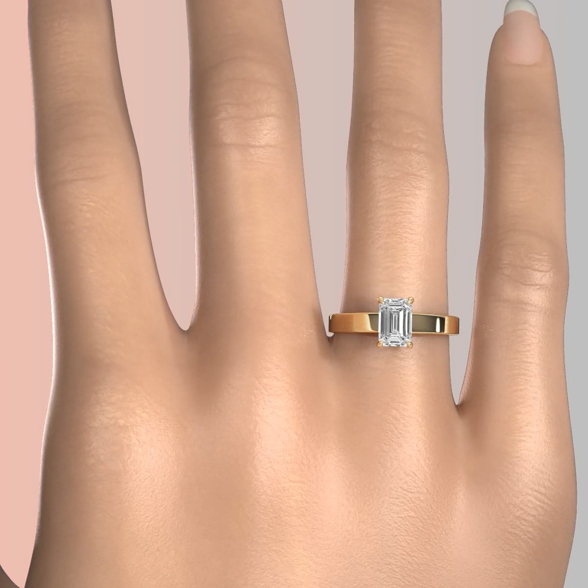 3.5mm Cathedral Style Flat Edge Solitaire Lab Grown Diamond IGI Certified Engagement Ring 4g Setting 1.00 Ctw.