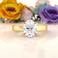 3.5mm Cathedral Style Flat Edge Solitaire Lab Grown Diamond IGI Certified Engagement Ring 4g Setting 1.00 Ctw.
