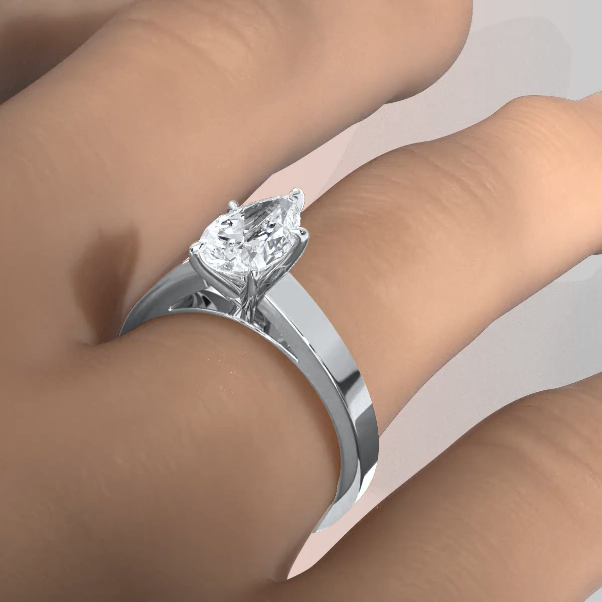 3.5mm Cathedral Style Flat Edge Solitaire Lab Grown Diamond IGI Certified Engagement Ring 4g Setting 1.00 Ctw.