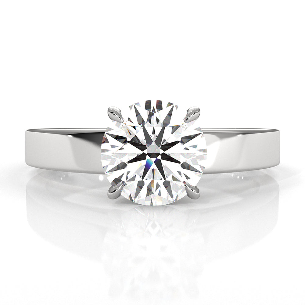 3.5mm Cathedral Style Flat Edge Solitaire Lab Grown Diamond IGI Certified Engagement Ring 4g Setting 1.00 Ctw.