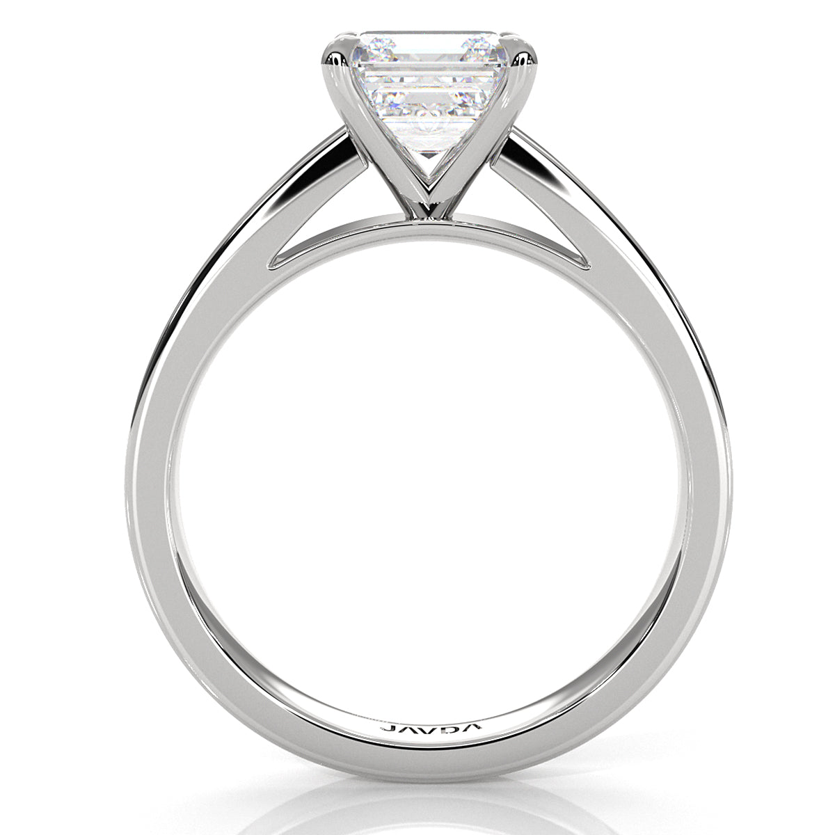 3.5mm Cathedral Style Flat Edge Solitaire Lab Grown Diamond IGI Certified Engagement Ring 4g Setting 1.00 Ctw.