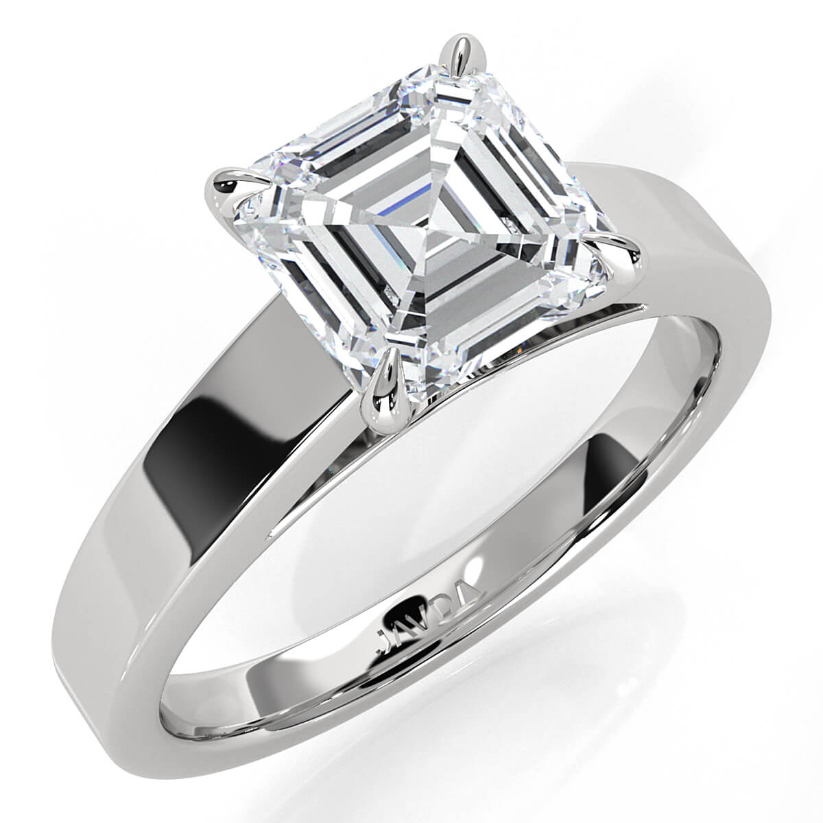 3.5mm Cathedral Style Flat Edge Solitaire Lab Grown Diamond IGI Certified Engagement Ring 4g Setting 1.00 Ctw.