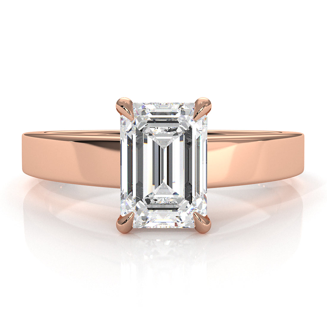 3.5mm Cathedral Style Flat Edge Solitaire Lab Grown Diamond IGI Certified Engagement Ring 4g Setting 1.00 Ctw.