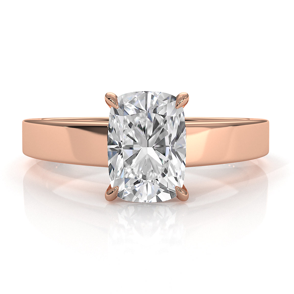 3.5mm Cathedral Style Flat Edge Solitaire Lab Grown Diamond IGI Certified Engagement Ring 4g Setting 1.00 Ctw.