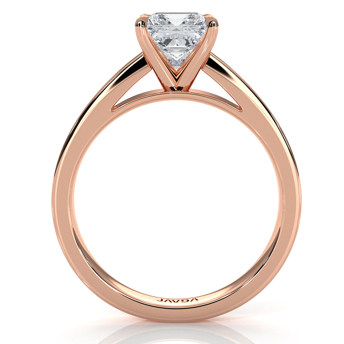 3.5mm Cathedral Style Flat Edge Solitaire Lab Grown Diamond IGI Certified Engagement Ring 4g Setting 1.00 Ctw.