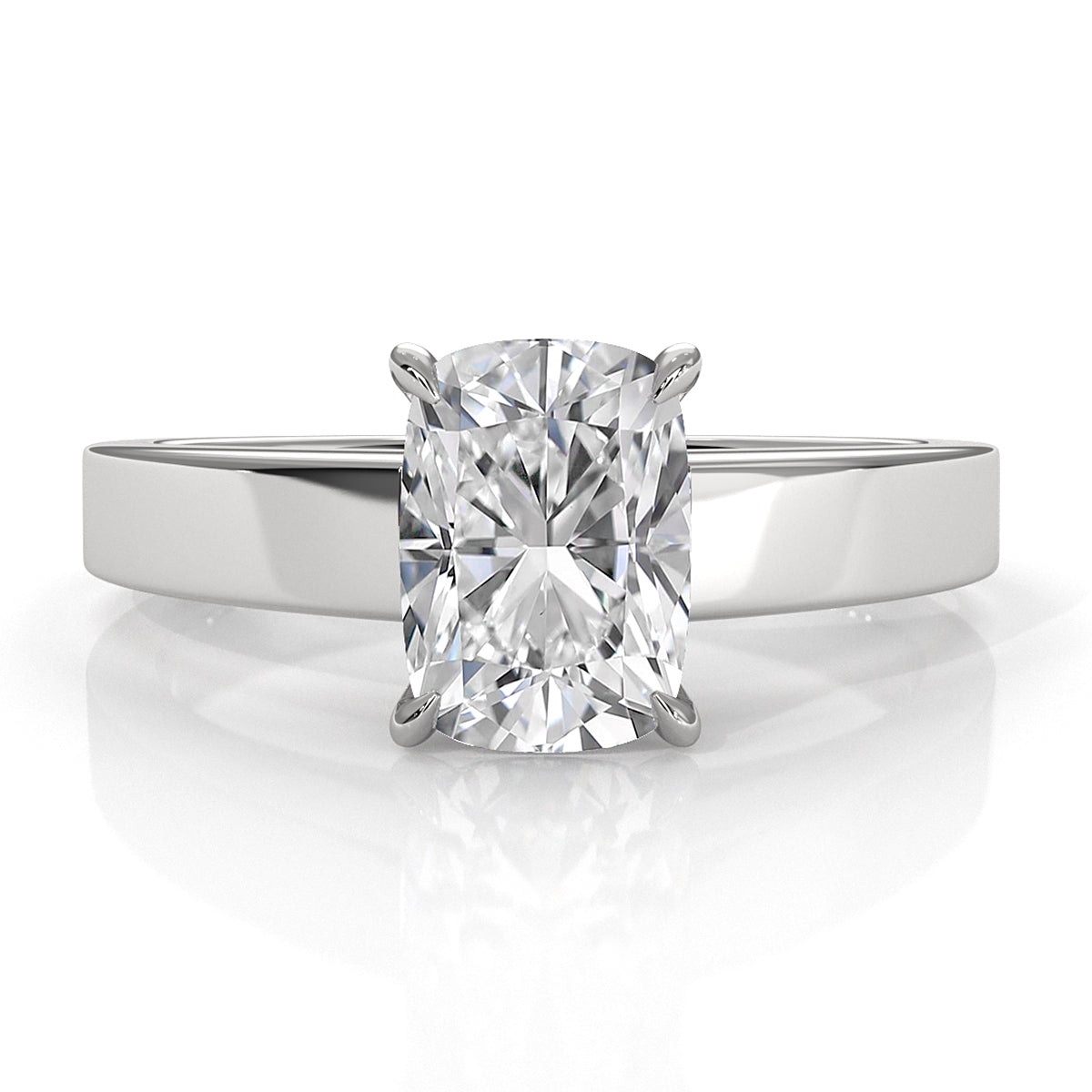 3.5mm Cathedral Style Flat Edge Solitaire Lab Grown Diamond IGI Certified Engagement Ring 4g Setting 1.00 Ctw.
