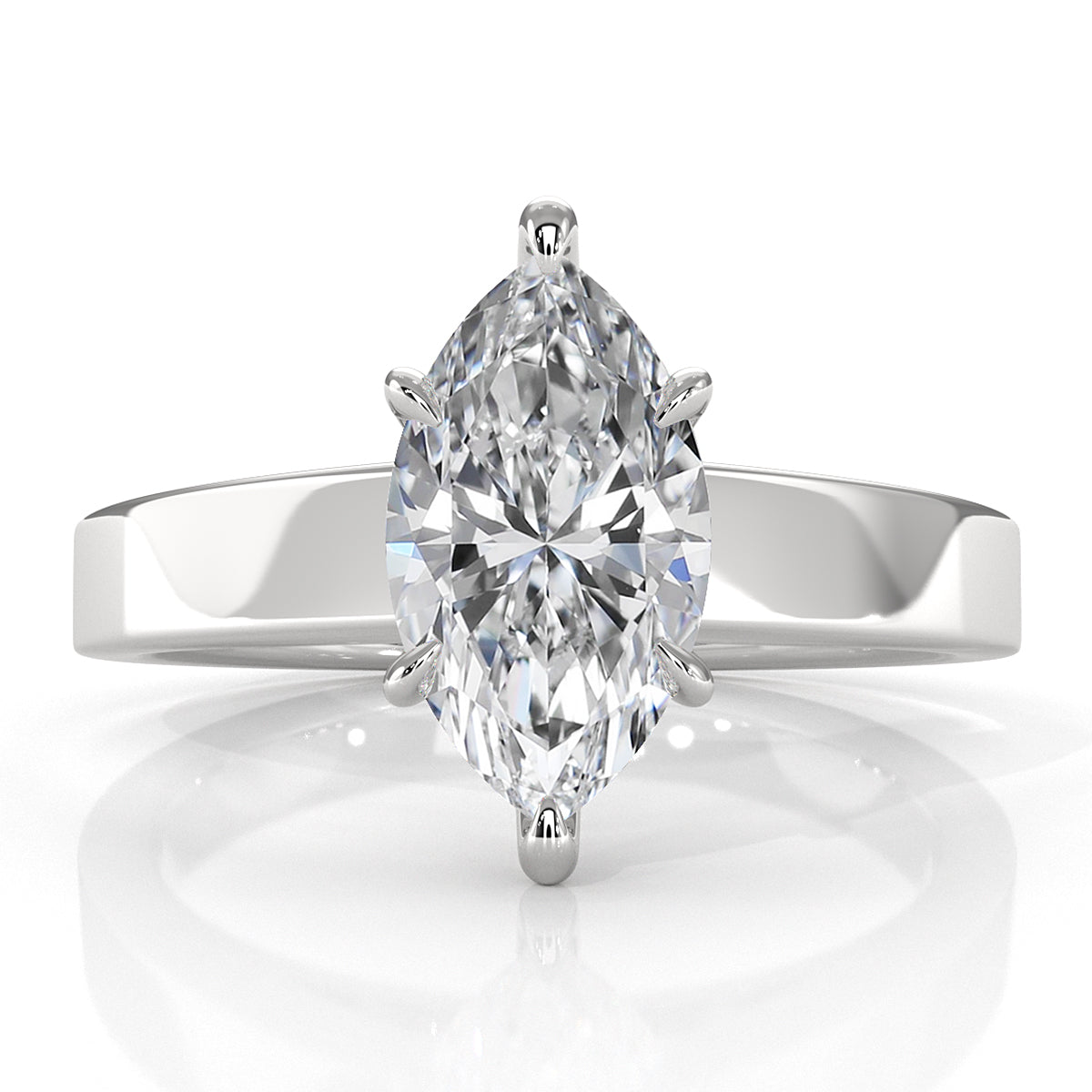 3.5mm Cathedral Style Flat Edge Solitaire Lab Grown Diamond IGI Certified Engagement Ring 4g Setting 1.00 Ctw.