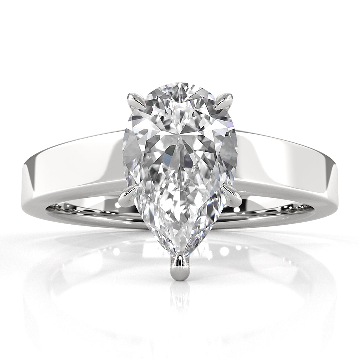 3.5mm Cathedral Style Flat Edge Solitaire Lab Grown Diamond IGI Certified Engagement Ring 4g Setting 1.00 Ctw.