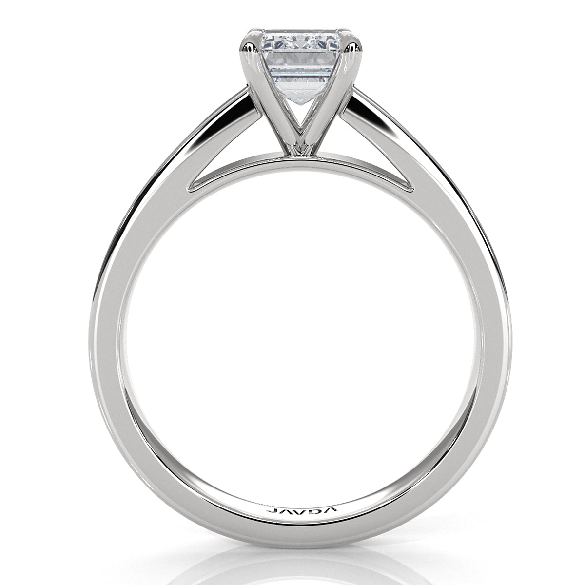 3.5mm Cathedral Style Flat Edge Solitaire Lab Grown Diamond IGI Certified Engagement Ring 4g Setting 1.00 Ctw.