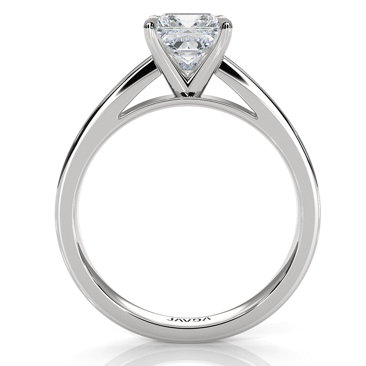 3.5mm Cathedral Style Flat Edge Solitaire Lab Grown Diamond IGI Certified Engagement Ring 4g Setting 1.00 Ctw.