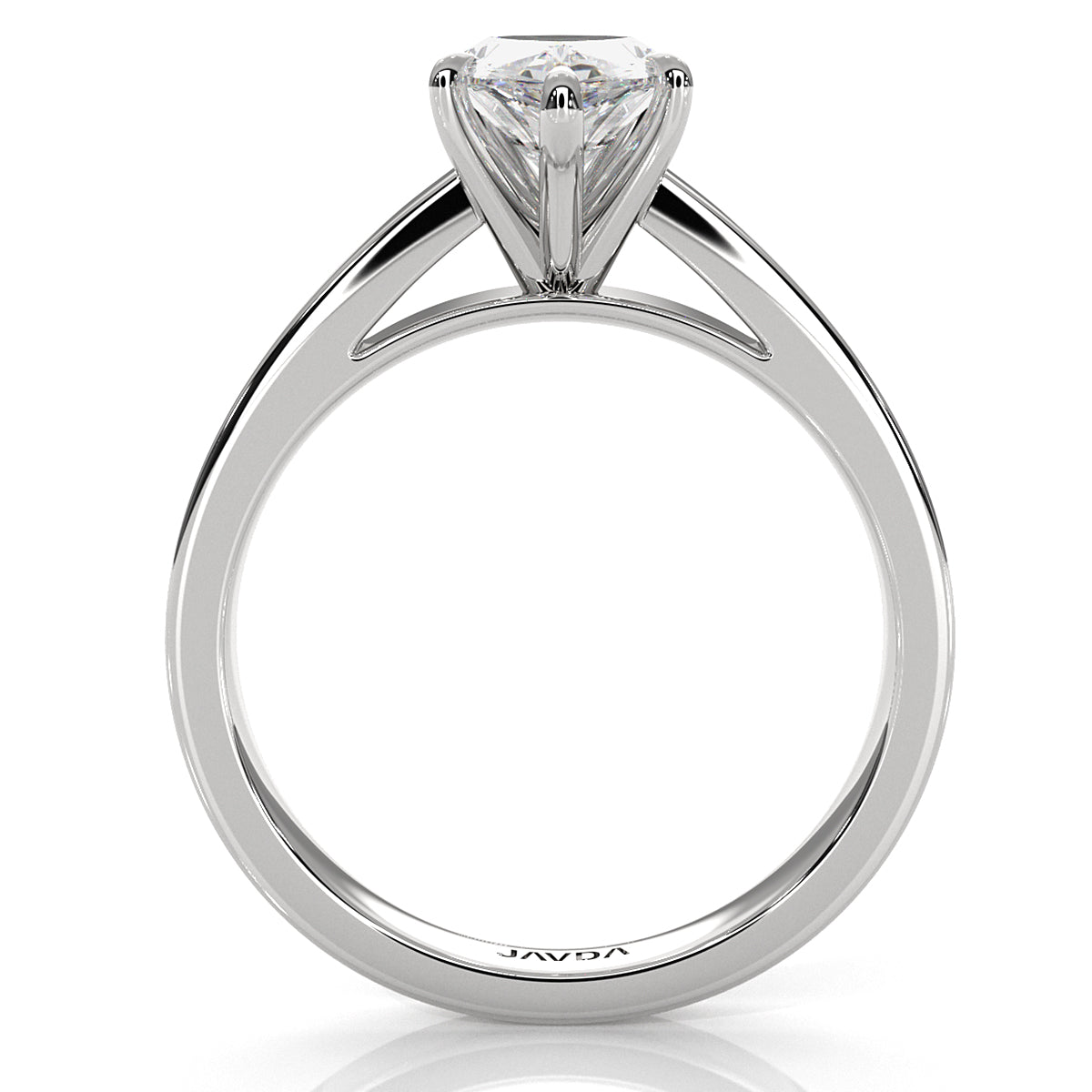 3.5mm Cathedral Style Flat Edge Solitaire Lab Grown Diamond IGI Certified Engagement Ring 4g Setting 1.00 Ctw.