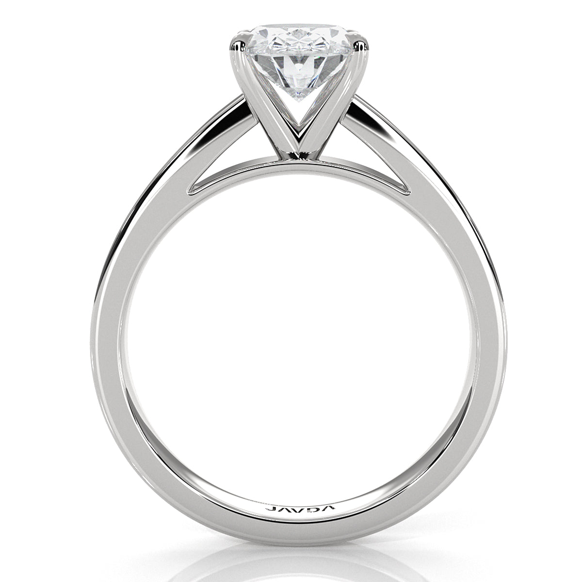 3.5mm Cathedral Style Flat Edge Solitaire Lab Grown Diamond IGI Certified Engagement Ring 4g Setting 1.00 Ctw.