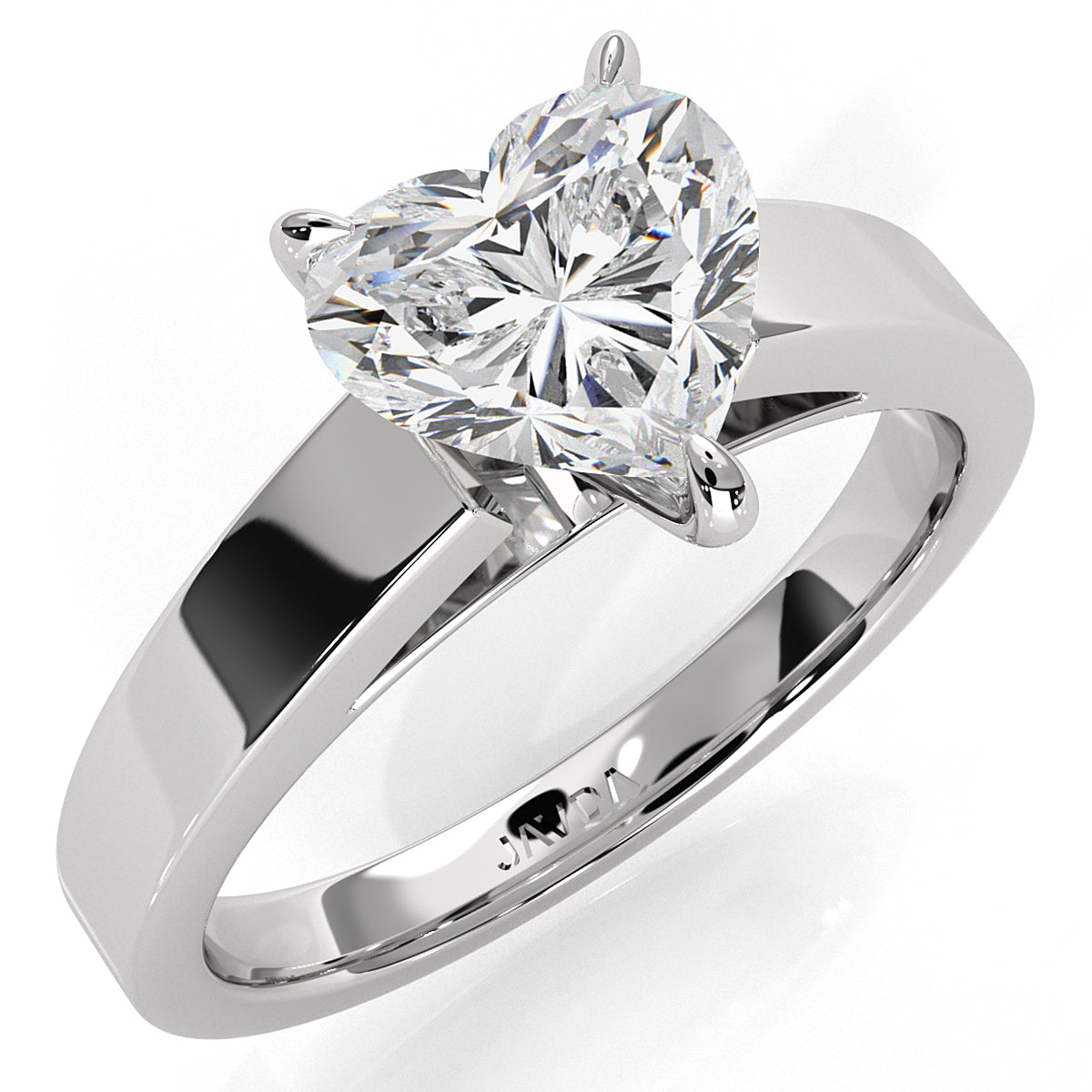 3.5mm Cathedral Style Flat Edge Solitaire Lab Grown Diamond IGI Certified Engagement Ring 4g Setting 1.00 Ctw.