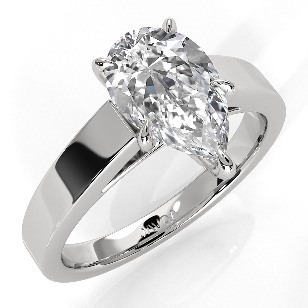 3.5mm Cathedral Style Flat Edge Solitaire Lab Grown Diamond IGI Certified Engagement Ring 4g Setting 1.00 Ctw.