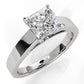 3.5mm Cathedral Style Flat Edge Solitaire Lab Grown Diamond IGI Certified Engagement Ring 4g Setting 1.00 Ctw.