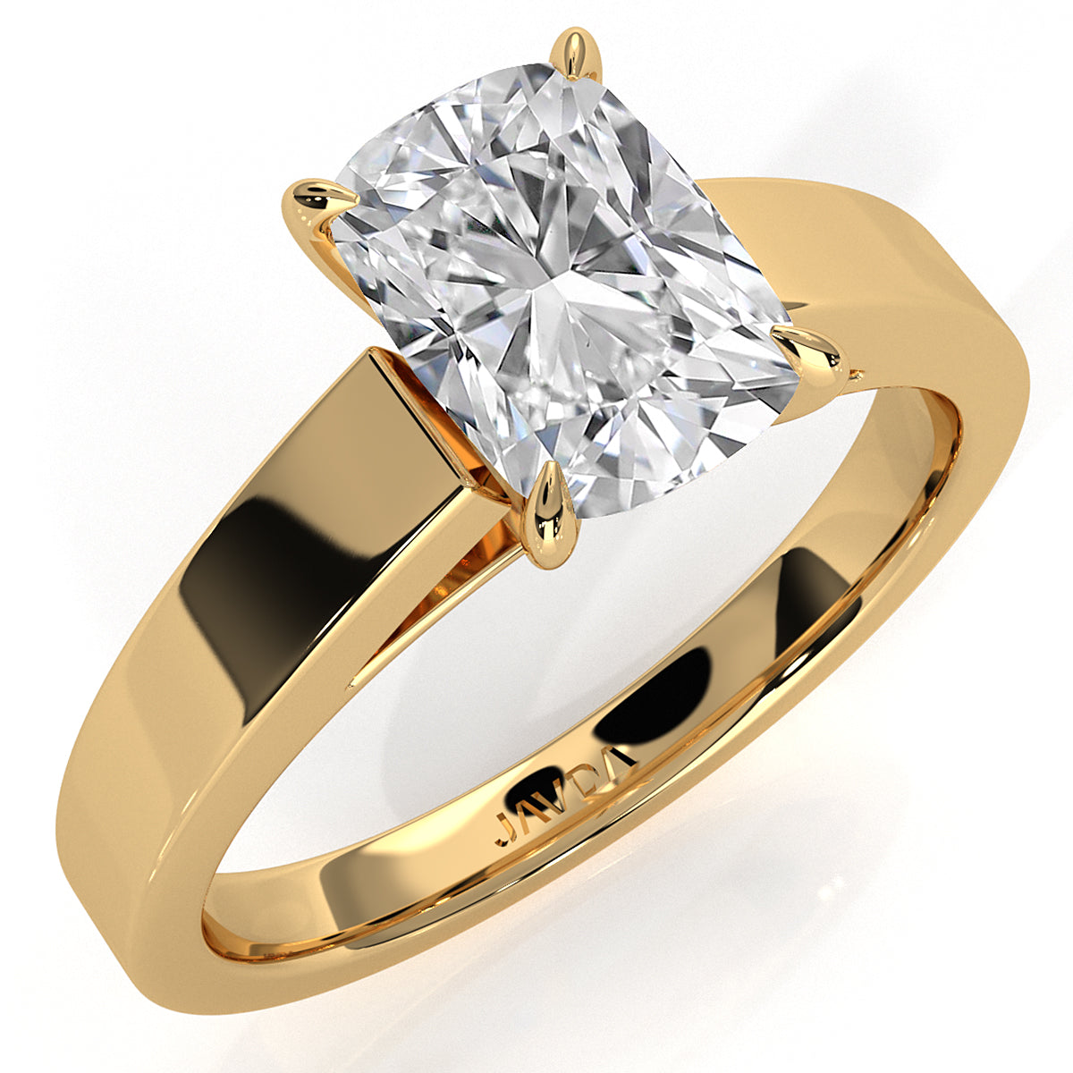 3.5mm Cathedral Style Flat Edge Solitaire Lab Grown Diamond IGI Certified Engagement Ring 4g Setting 1.00 Ctw.
