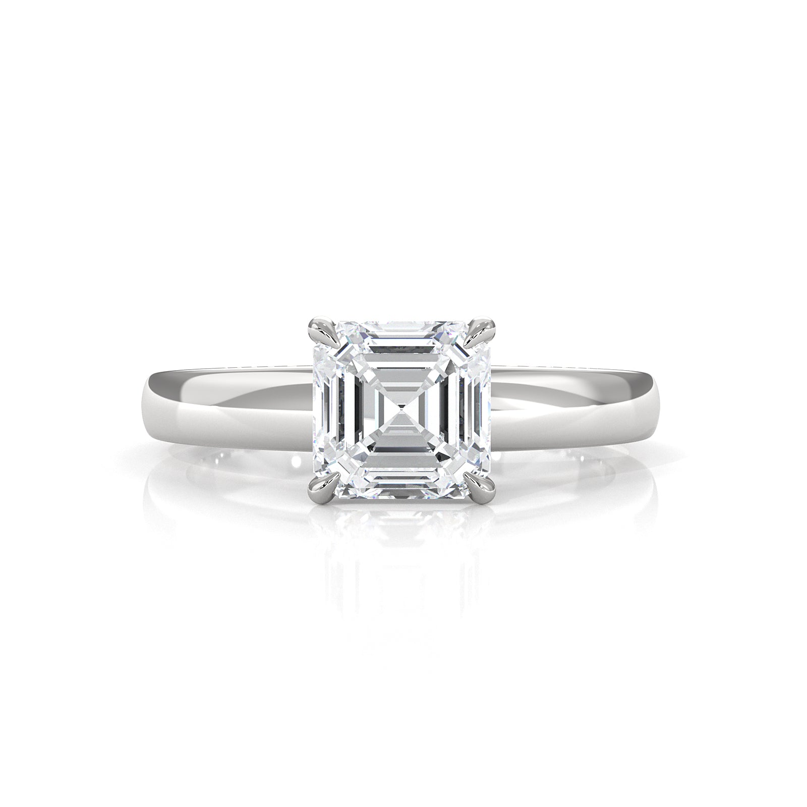 5.5g Prong Set Solitaire Lab Grown Diamond Engagement Ring Cathedral Setting IGI Certified 1.00 Ctw.