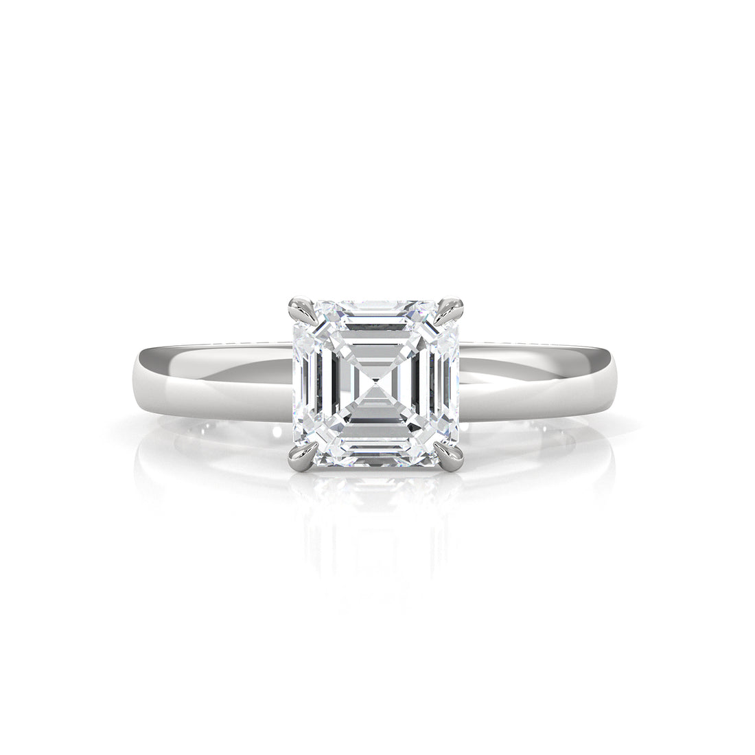 5.5g Prong Set Solitaire Lab Grown Diamond Engagement Ring Cathedral Setting IGI Certified 1.00 Ctw.