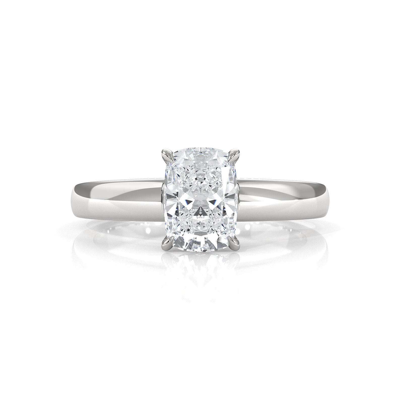 5.5g Prong Set Solitaire Lab Grown Diamond Engagement Ring Cathedral Setting IGI Certified 1.00 Ctw.